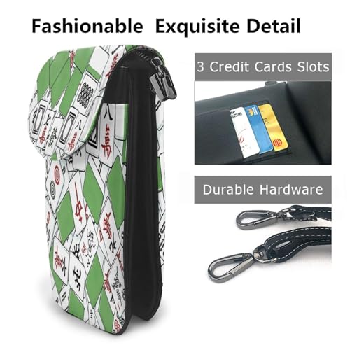Cell Phone Crossbody Purse Funny Chinese Mahjong Tile Womens Shoulder Wallet With Phone Pocket2