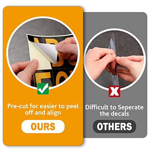 Seloom 118 Pieces Reflective Mailbox Numbers And Letters Stickers,Self-Adhesive Vinyl Numbers Letters Stickers Decals Pre-Spaced Waterproof For Mailbox Signs Address Door Cars(Golden In Black,3 Inch) #TOP3