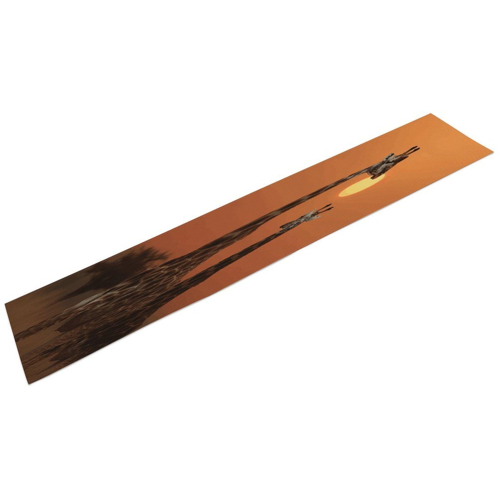 Giraffe at Sunset Table Runner Linen Long Table Runner Farmhouse Rustic Table Runners Table Decoration for Party Home Kitchen Dining Holiday Decor 13 X 72 Inch
