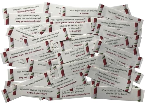 Christmas Cracker Jokes (pre-cut with no repeated jokes) (Pack of 25 Jokes)