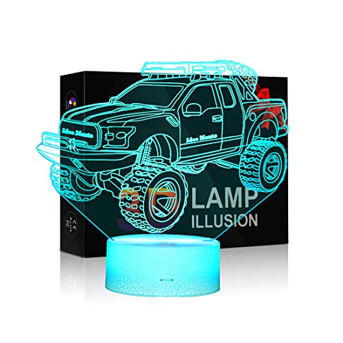 3D Lamps for Kids Monster Truck Series Room Decor Night Lamp Bedside LED