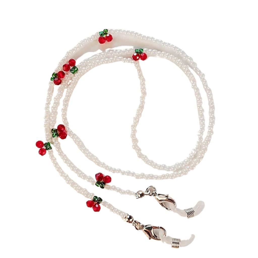 Chaîne de Lunettes à Perles rétro, Cordon pour Lunettes de Vue et de Soleil, Style Cerise