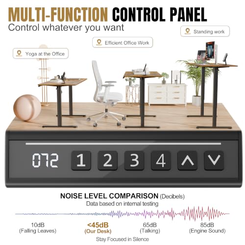 Image of Furmax 45 Inches Electric Standing Desk, Home Office Desk with Phone Holder