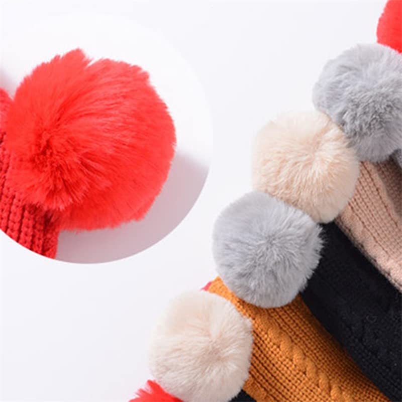 Kids Hood Scarf Children Knit Hat Winter Thick Earflap Caps for Boys and Girls4