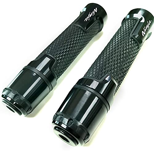Kyobusa KY-SBB-1 Aluminum Motorcycle 22Mm Engraved Handle Bar Rubber Gel Hand Grips Cnc thumb #1