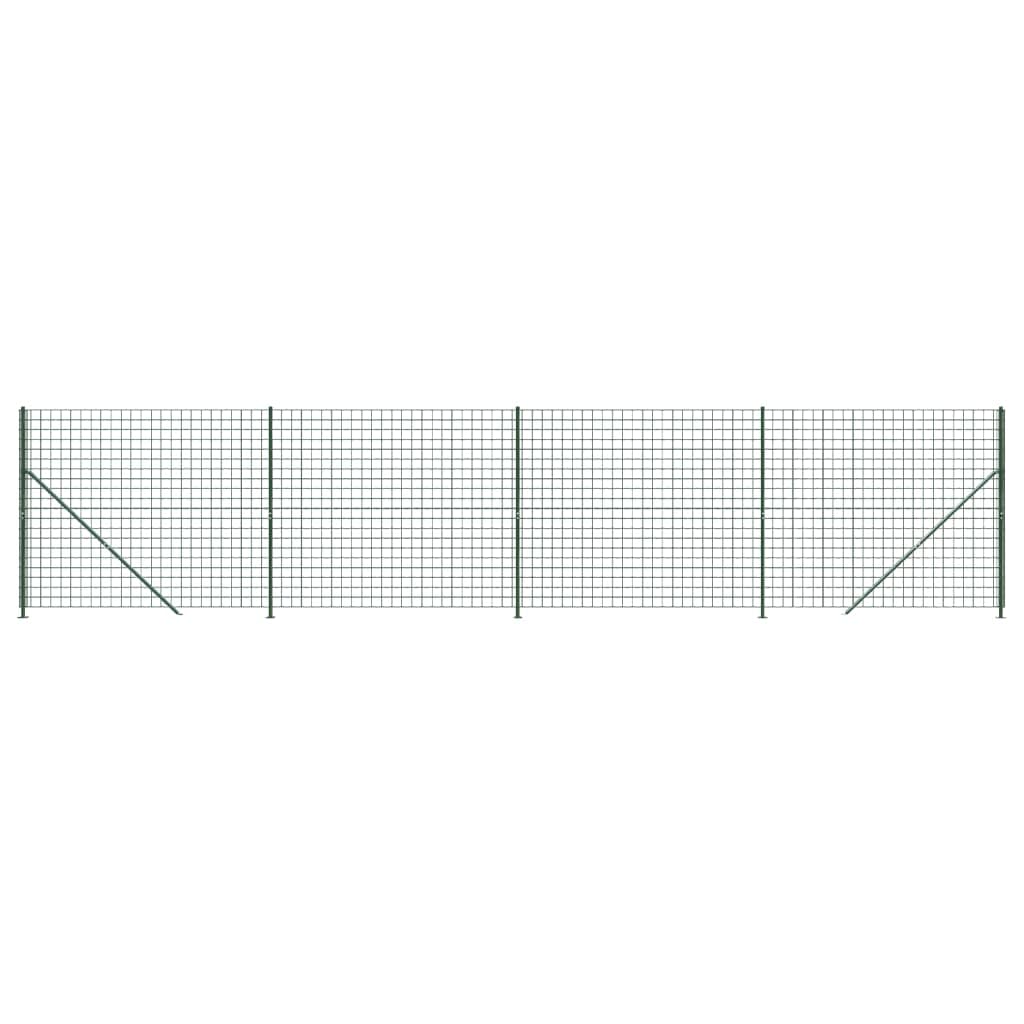 Green Wire Mesh Fence with Flange Galvanised Steel PVC Coated 1.6x10 m Heavy Duty Garden Boundary Animal Enclosure Barrier