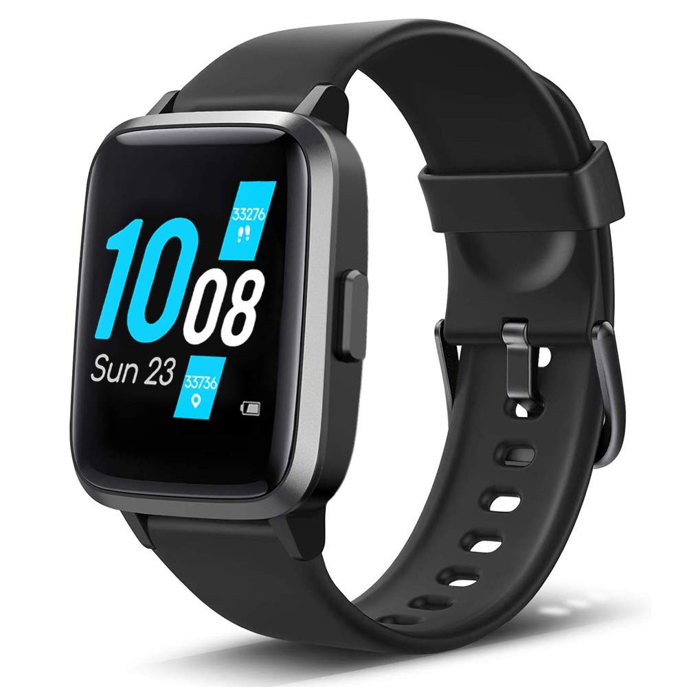 Smart Watch Compatible with Android and iOS Phone, Lintelek Smartwatch HR Monitor, Fitness Watch Blood Pressure Monitor with 5ATM Waterproof Step Tracker for Men and Women