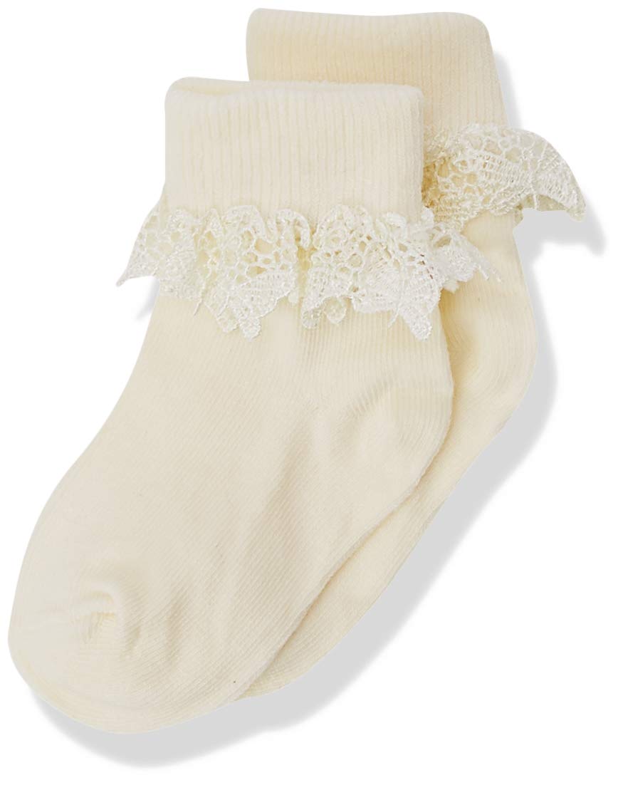 Country Kids Girl's 355 Butterfly Lace Sock Ivory 3-5.5 Plain Socks, Off-White (Ivory N/A), One Size (Manufacturer Size: 3-3.5)