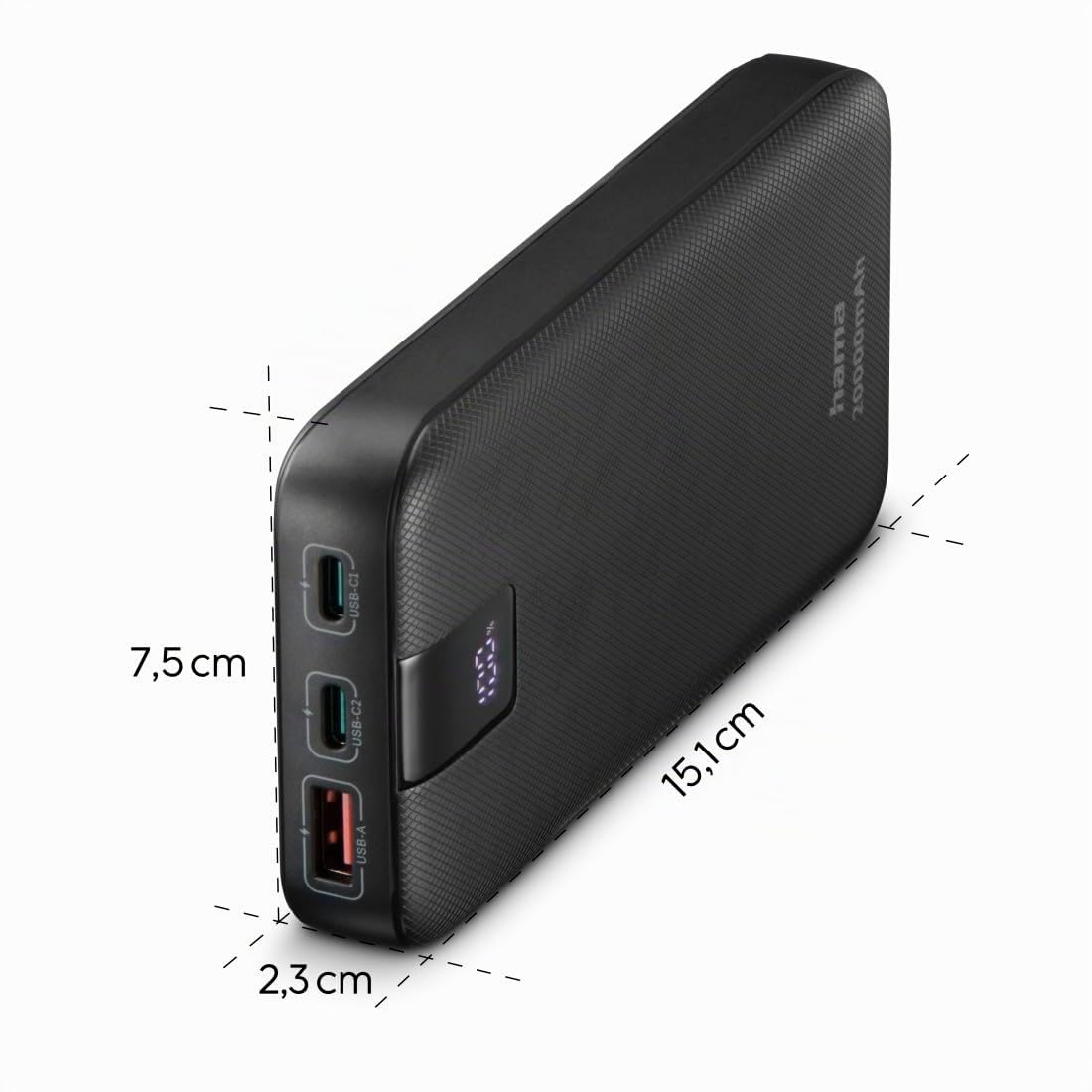 Hama PD 20 - Batteria esterna 20 W [Power Bank 2000 mAh] [Batteria portatile PD 3.0 & QC 3.0], USB C, compatibile con iPhone Samsung e molto altro - Grigio antracite