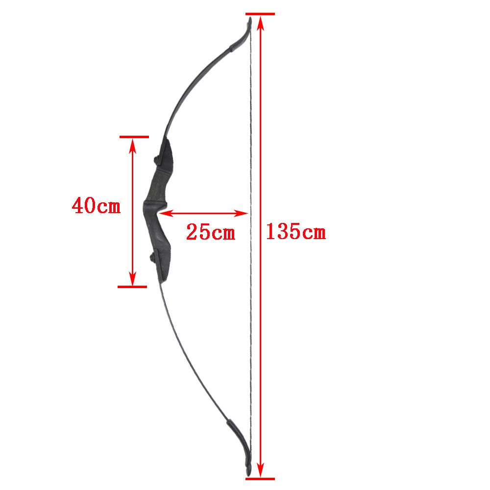 Ensemble Arc et flèche Classique pour Le tir à l'arc Chasse à l'arc Long 30lbs 35lbs 40lbs Arc d'entraînement au Takedown avec des flèches en Fibre de Verre