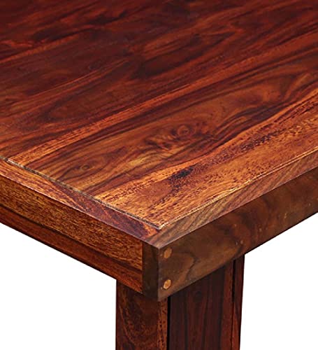 Image of Sheesham Wood 4 Seater Dining Table Set for Home Hall || Solid Wood Dining Table with 4 Chairs for Hotels || Dining Room Sets - Honey Finish