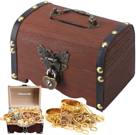 Vintage Holz Schatztruhe Mit Zahlenschloss - 16x12x11cm Für Kinder & Deko