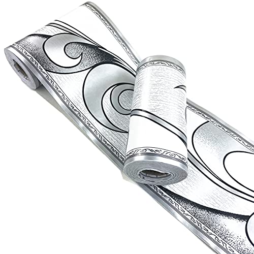 Elegante papel pintado de color blanco con diseño floral moderno para pared, techo, baño, cocina, 4,2 pulgadas por 32.8 pies