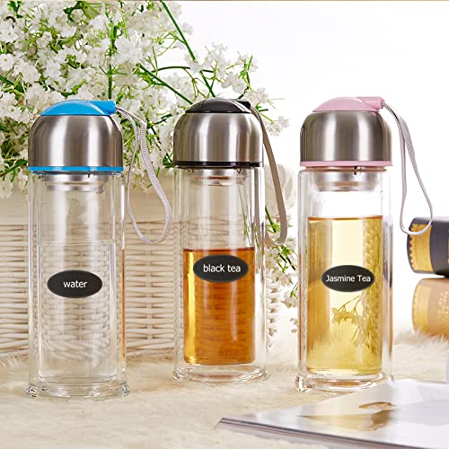 Housoutil 148 Peças Adesivos Etiquetas De Rack Quadro- Rótulo De Garrafa Em Branco Rótulos De Vidro