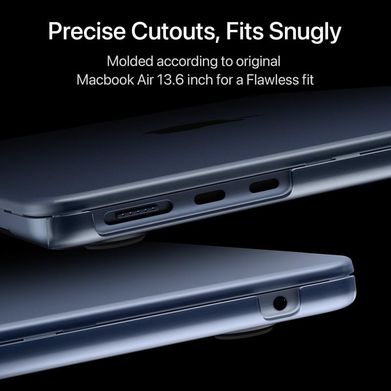 Image of Soonjet for MacBook Air 13 inch Case, M5 M4 M3 M2, 2022-2026 A3449 A3240 A3113 A2681, Color Matched, Snap-On Design, Fingerprint & Scratch Resistant, Hard Shell Protective Matte Cover for Mac Air 13.6