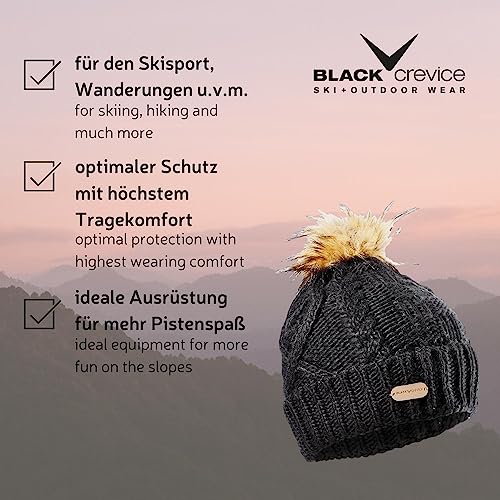 Black Crevice Berretto a Maglia da Donna i