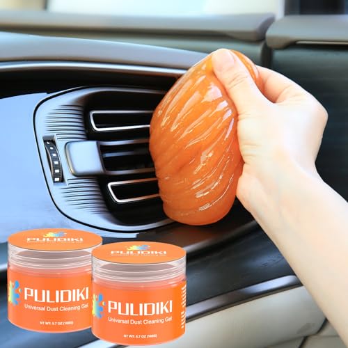 PULIDIKI Car Cleaning Gel for Car Cleaning Putty Car Putty Auto Detailing Tools Car Slime Cleaner Dust Cleaning Gel for Car Interior Cleaner Car Accessories Keyboard Cleaner Orange(2Pack)