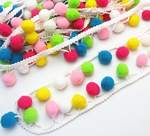 Dandan Diy DDBON0011 5Yards Colorful 15Mm Pom Pom Ball Fringe Trim Ribbon For Clothes Sewing Home Party Wedding Decoration Lace Ribbon Craft Supply thumb #2