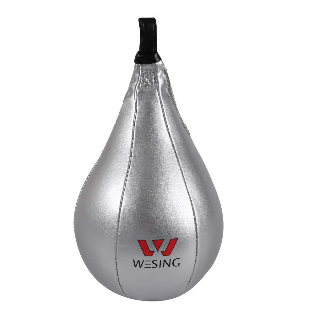 Wesing Boxing Speed Bag MMA Speed Ball Muay Thai Striking Bag for Fitness Training Punching Kicking Fighting One Size silver