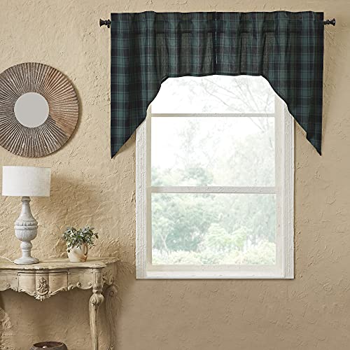 VHC Brands Pine Grove Plaid Swag Green 36x36x16 Set of 2