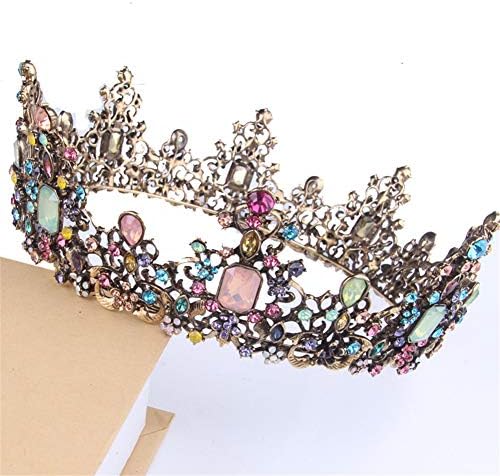 Baroque Royal Queen Crowns and Tiaras for Women,Crystal Rhinestone Bridal Headband Fashion Jewelry Vintage Women Hair Accessories (Style 01)
