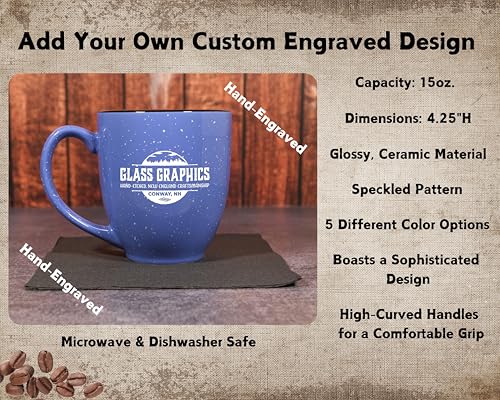 Personalizedhandengravedspeckledbistromugs15oz  Urban Country Home Decor Personalized hand engraved speckled bistro mugs 15oz  urban country home decor