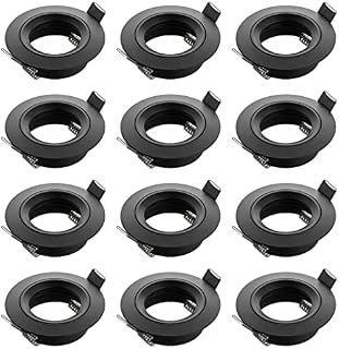 SEBSON® 12x Downlight incl. GU10 Lamp Holder - Mounting Hole ø65mm, LED/Halogen, Black Recessed Ceiling Light, Mounting Frame Aluminium
