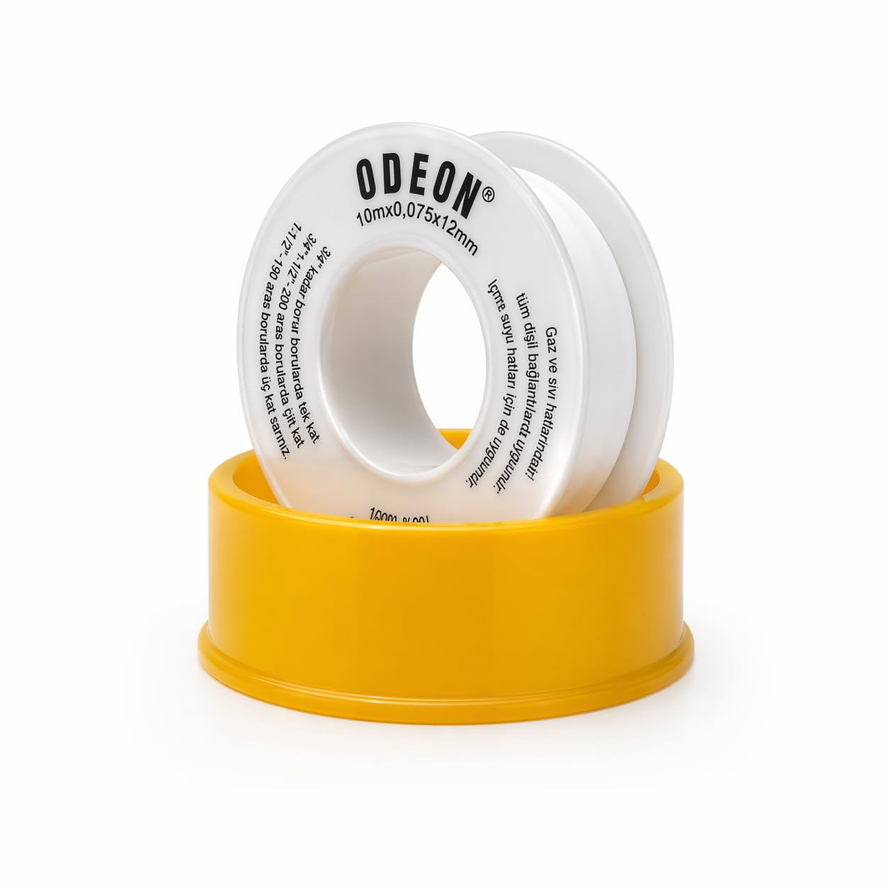 Teflon Bant 12mm x 10m – Su Tesisat Bandı, Sızdırmazlık Bandı, Musluk ve Boru Bağlantıları İçin PTFE Bant