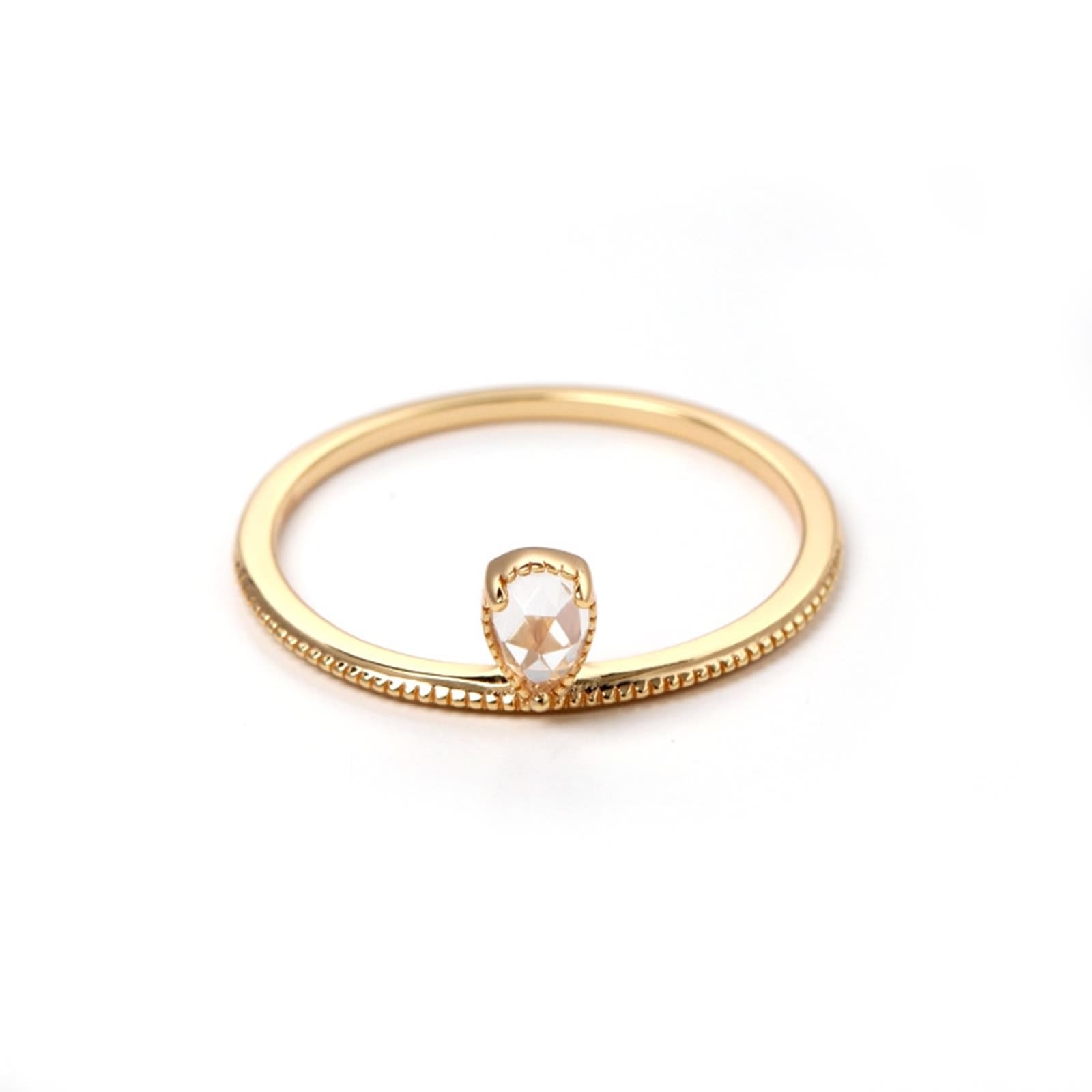 Alianzas de oro amarillo de 9 K/14 K/18 K con gotas de moissanita y forma solitaria