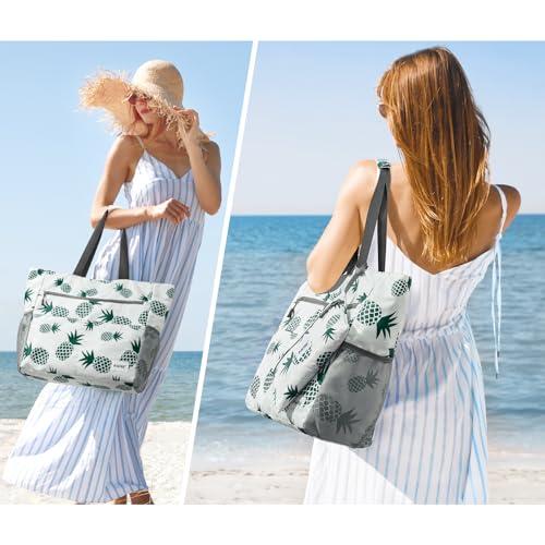 Image of G4Free Beach Bag, Waterproof Sandproof Beach Tote Bag, Large Capacity Foldable for Women