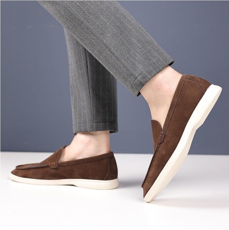 Men's Suede Loafers Slip-On Casual Shoes Soft Flat Sole Comfortable Driving Office Shoe4