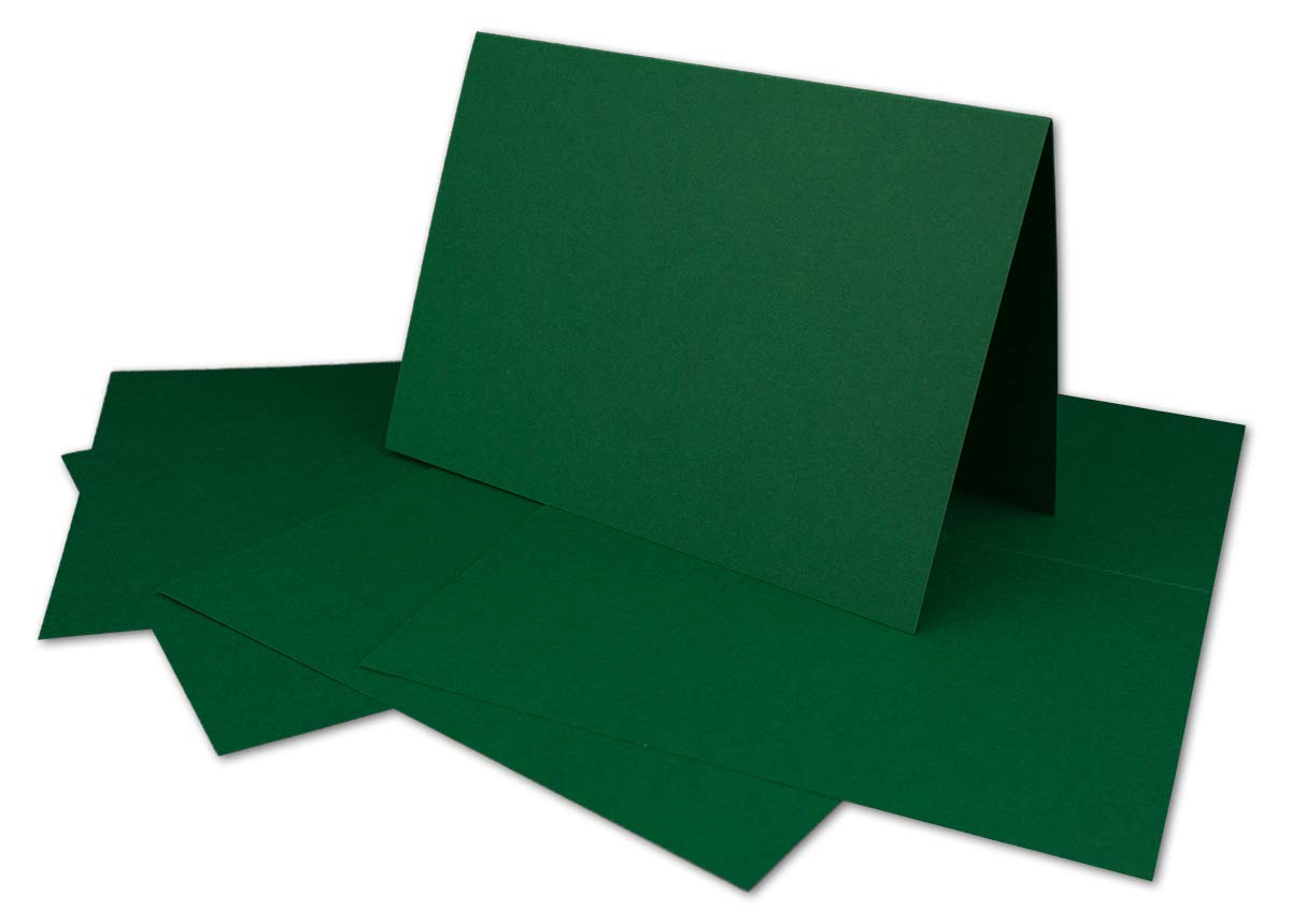 COLOURS 4-YOU by Glüxx-Agent 25 DIN A6 folding cards dark green, cards to design yourself 14.8 x 21 cm