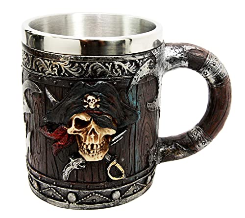 Taza Pirata de Resina con Forro de Acero Inoxidable 12oz miniatura 3