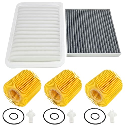 Engine  Cabin Air Filter  3 Pack Oil Filters Fit For 2010-2017 Toyota Camry L...