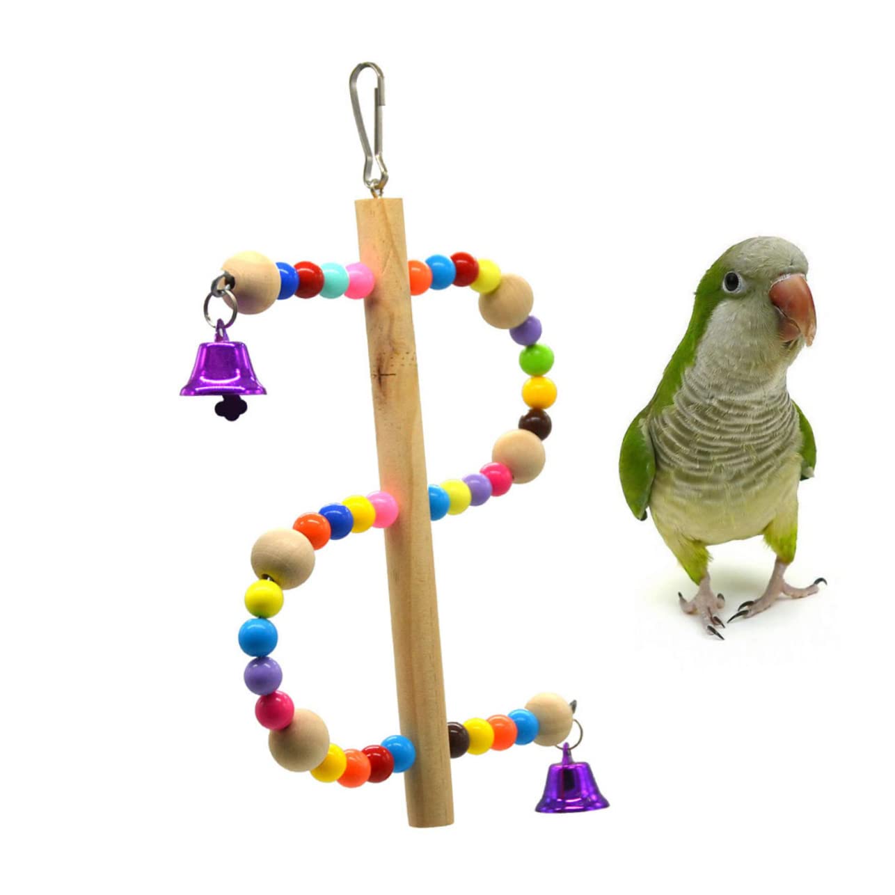 DOITOOL 3piezas Columpio De Madera para Periquitos y Loros Pequeños Diseño De Soporte Juguete Interactivo para Jaulas De Aves Accesorio Divertido y Seguro para Entretenimiento De