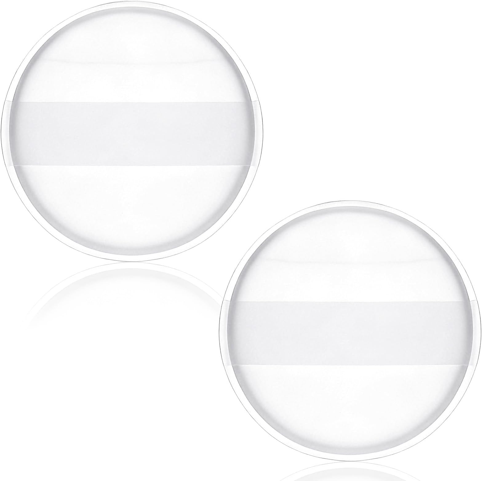 2 Pcs Clear Round Reusable Blending Foundation Sponges Non-Absorbent Makeup Blending Sponges Washable Cosmetic Applicator Silicone Makeup Sponge for Foundation Concealer Cream Blush