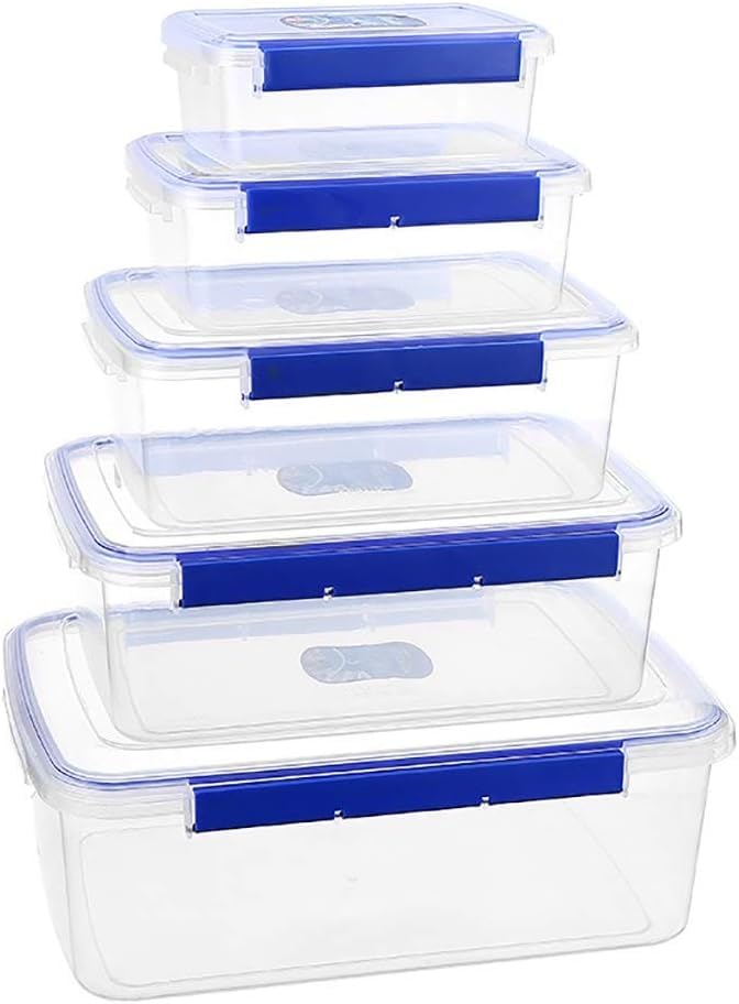 Food Storage Containers,15,10,5.5,3,1.5 Liter Airtight Storage, 5 Pc Food Storage Containers, Food Storage Box, Seal Crisper Kitchen Storage Box Food Containers Dishwasher Safe Freezer Safe