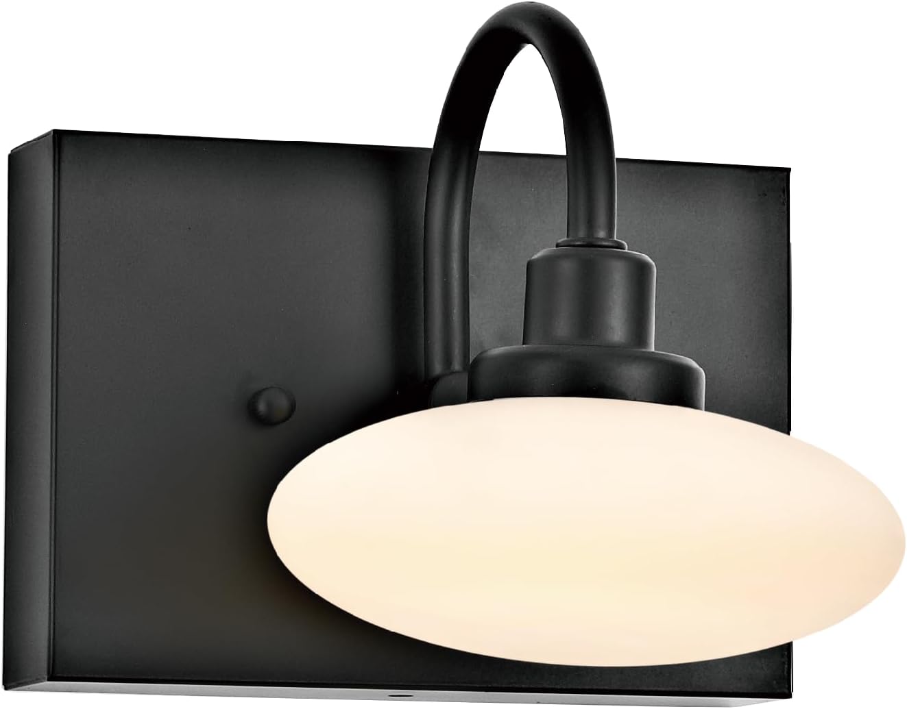 Matt Black LED Vanity Light Fixtures,1-Light Wall Sconce Light,Bathroom Light Over Mirror, Modern Vanity Light for Bedroom,Hallway, Cloakroom,3000K-6000K, Selectable, Dimmable Black 1-Light
