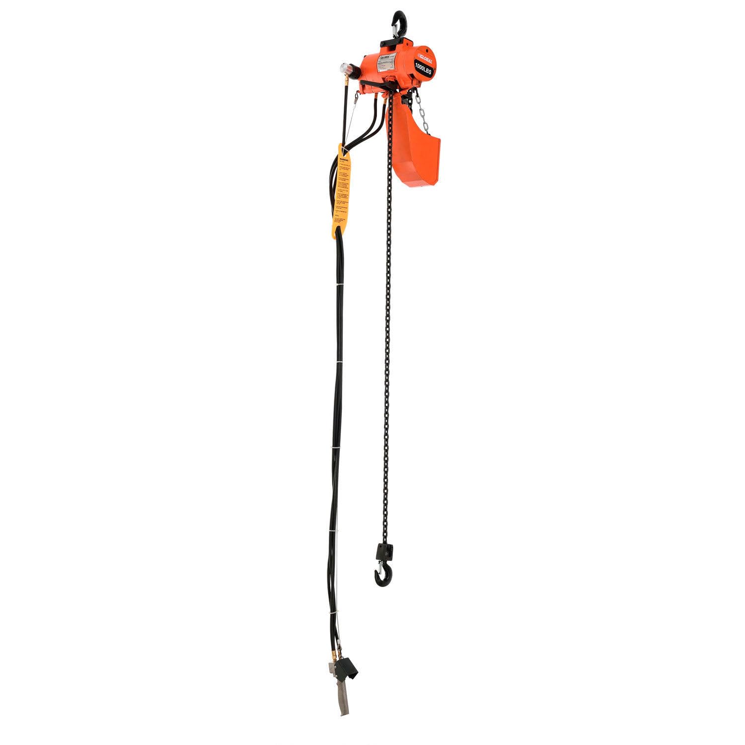 Air Chain Hoist by Global Industrial – Aluminum, Orange, Model 29XL84
