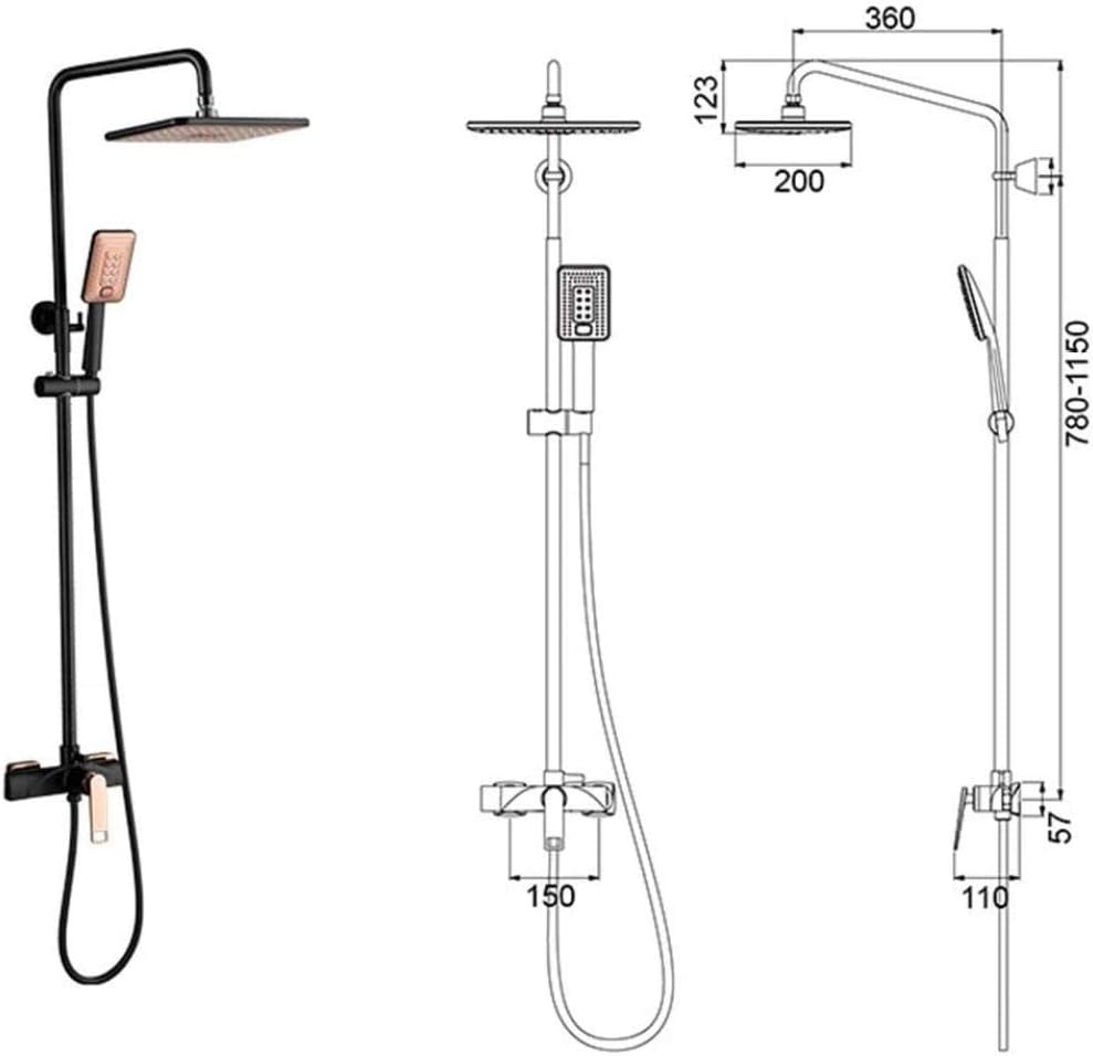 Shower Set Bathroom Copper Shower Faucet Booster Nozzle Wall Mounted Shower Bathroom Supplies