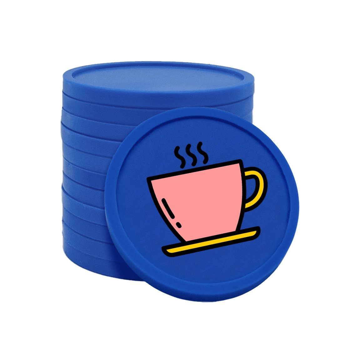 CombiCraft Plastic Tokens with Coffee Cup Print in Dark Blue - 100 Pieces per Pack - 29 mm Diameter - Ideal as Payment Methods for Events — image 1