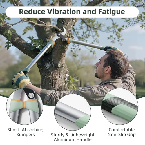 Image of PrunePro Loppers for Tree Trimming Stainless Steel Branch Cutter Heavy Duty Bypass Tree Pruner Rust Resistant Sharp Blade Up to 2 inch Tree Limb Trimmer for Gardening