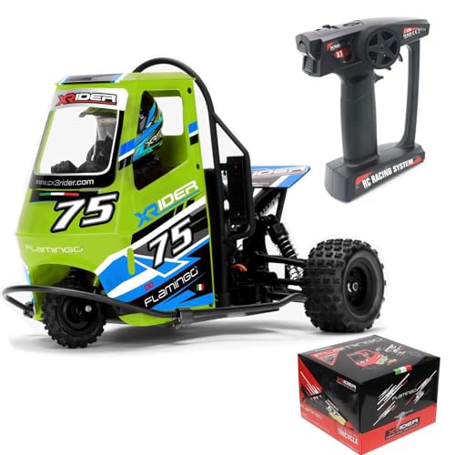 Image of HTLNUZD 1 /8 RC X-Rider Flamingos 2.4G 3WD 2 in 1 ESC High Speed Rc Car Electric Tricycle Motorcycle Tricycle RTR Drift Adult Vehicles Collection Model (Green)
