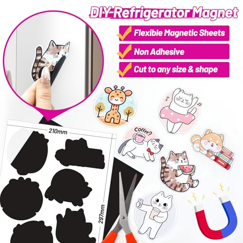 TECKWRAP Folhas magnéticas imprimíveis para impressora a jato de tinta - 21 cm x 29,7 cm Tamanho A4