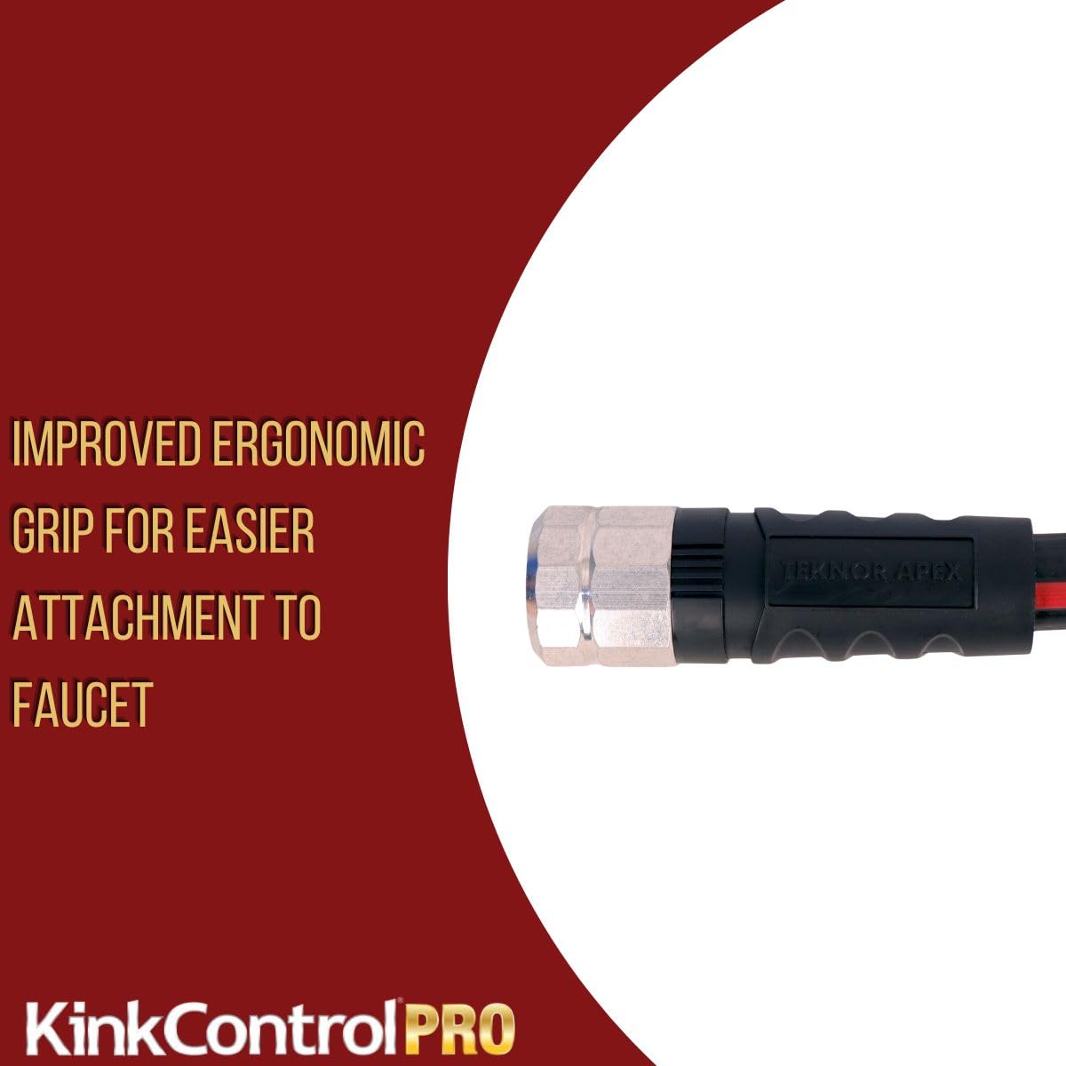 Kink Control Pro - Manguera de jardín con resistencia UV superior, mango ergonómico, alta resistencia a la rotura y tecnología de estructura de triple refuerzo para resistencia a las torceduras, 15 m