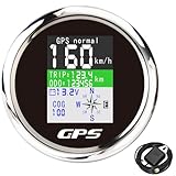 85mm Digitale Geschwindigkeitsmesser GPS Tacho Geschwindigkeitsmessgerät Kilometerzähler Wasserdichter IP67 Tachometer Messgerät für Auto Boot Yacht 12V/24V