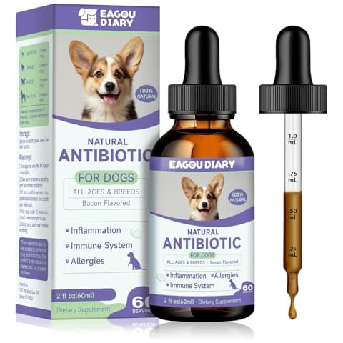 Natural Antibiotics for Dogs - Dog Antibiotics Drops for Allergy Relief - Itch Relief for Dogs - Herbal Antibiotics for Dogs with Vitamins, Echinacea - Liquid Antibiotic for Dogs - Bacon Flavor Cover