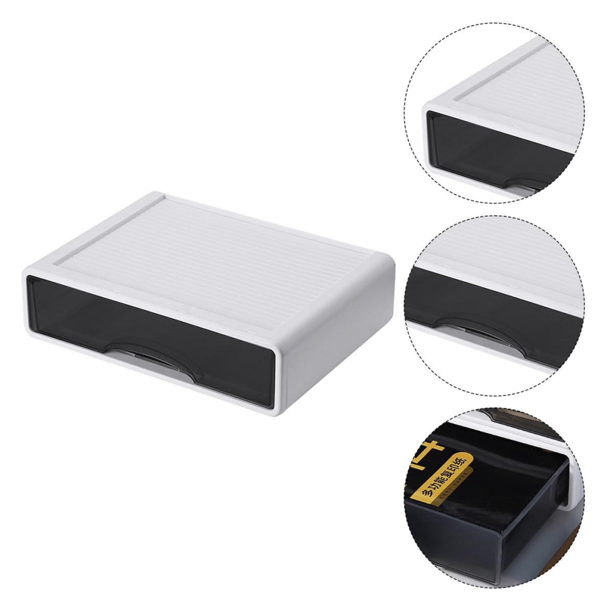 Caja de Escritorio Cajones Apilable Grande, Organizador de Plástico Pp, Contenedor de Almacenamiento Multifuncional para Oficina y Dormitorio, Organizador de Papelería