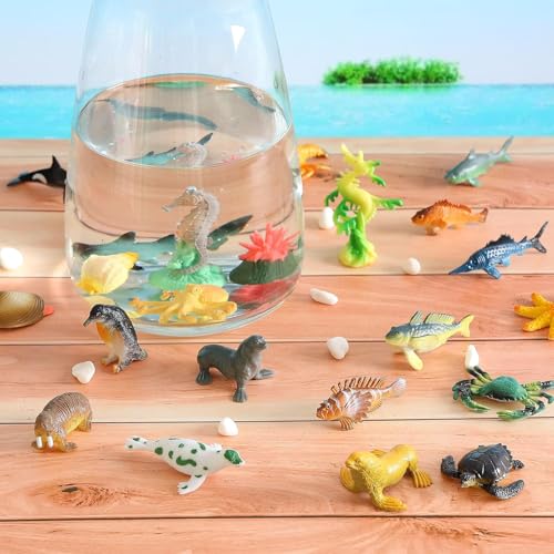 Image of Small Kids Sea & Wild Animal Toys Sets for Fun, Educational, Spark Imagination and Learning (Multi Choice Sets) (Ocean & SEA Animals) 37pcs