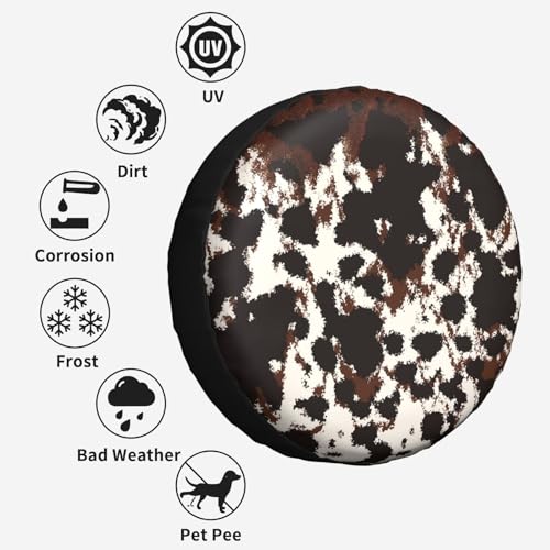 Image of Vintage Leopard Print Spare Tire Cover Wheel Protectors Tyre Covers Weatherproof Wheel Covers Universal Fit for Trailer Rv SUV Truck Camper Travel Trailers 14 inch